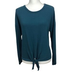 CAUTION TO THE WIND Women’s Pullover Top Sz Medium Color Turquoise Long Sleeve
